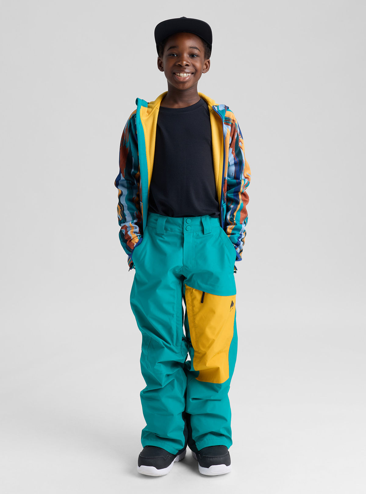 Kids' Burton GORE-TEX Shell Pants - Pacific Teal/Goldenrod/True Black - Burton Pants Outerwear - alternate view 2