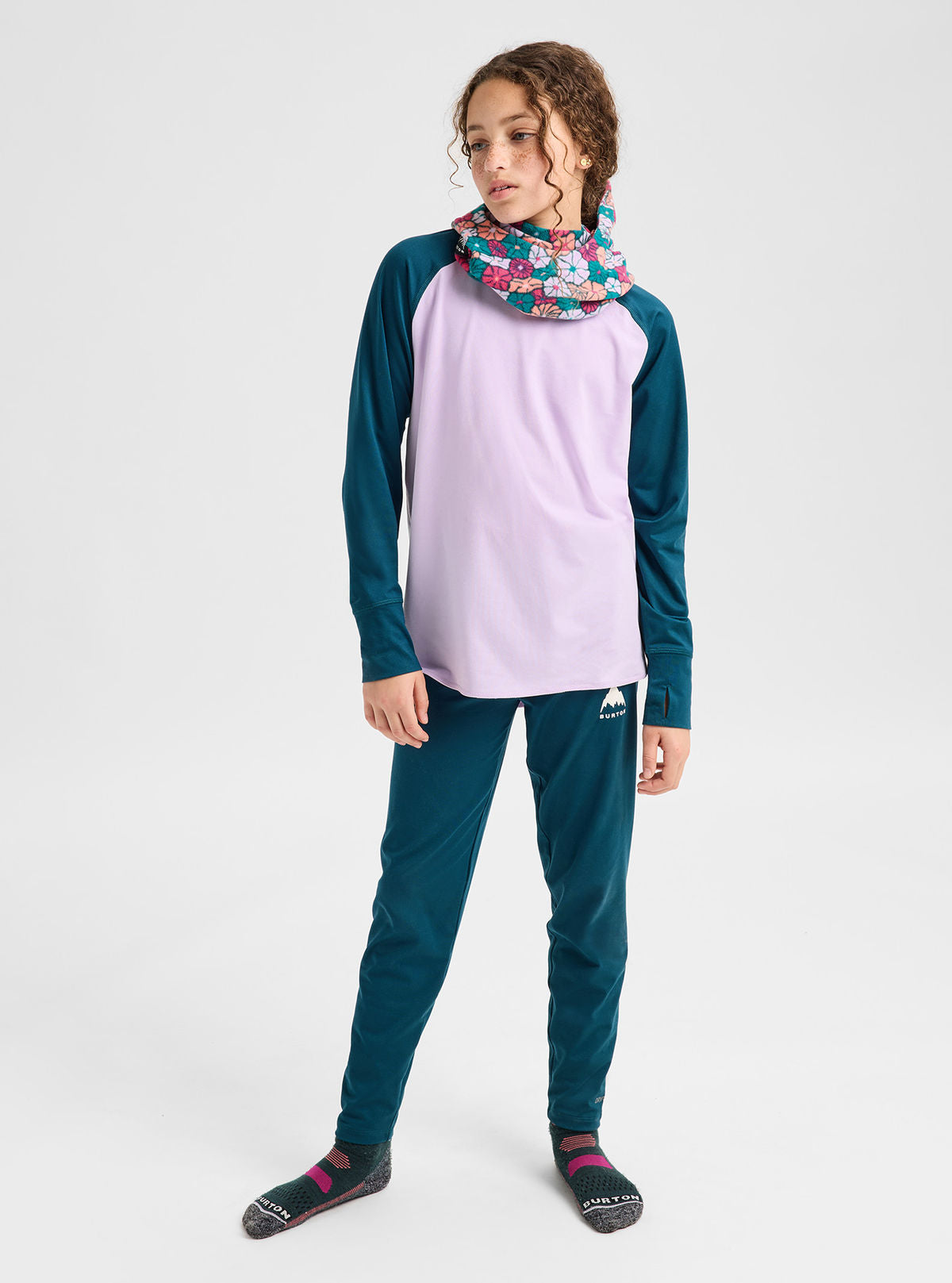 Kids' Burton and Toddlers' Burton Midweight Base Layer Set - Atlantic Teal/Moondust Purple - Burton Pants Base - alternate view 3