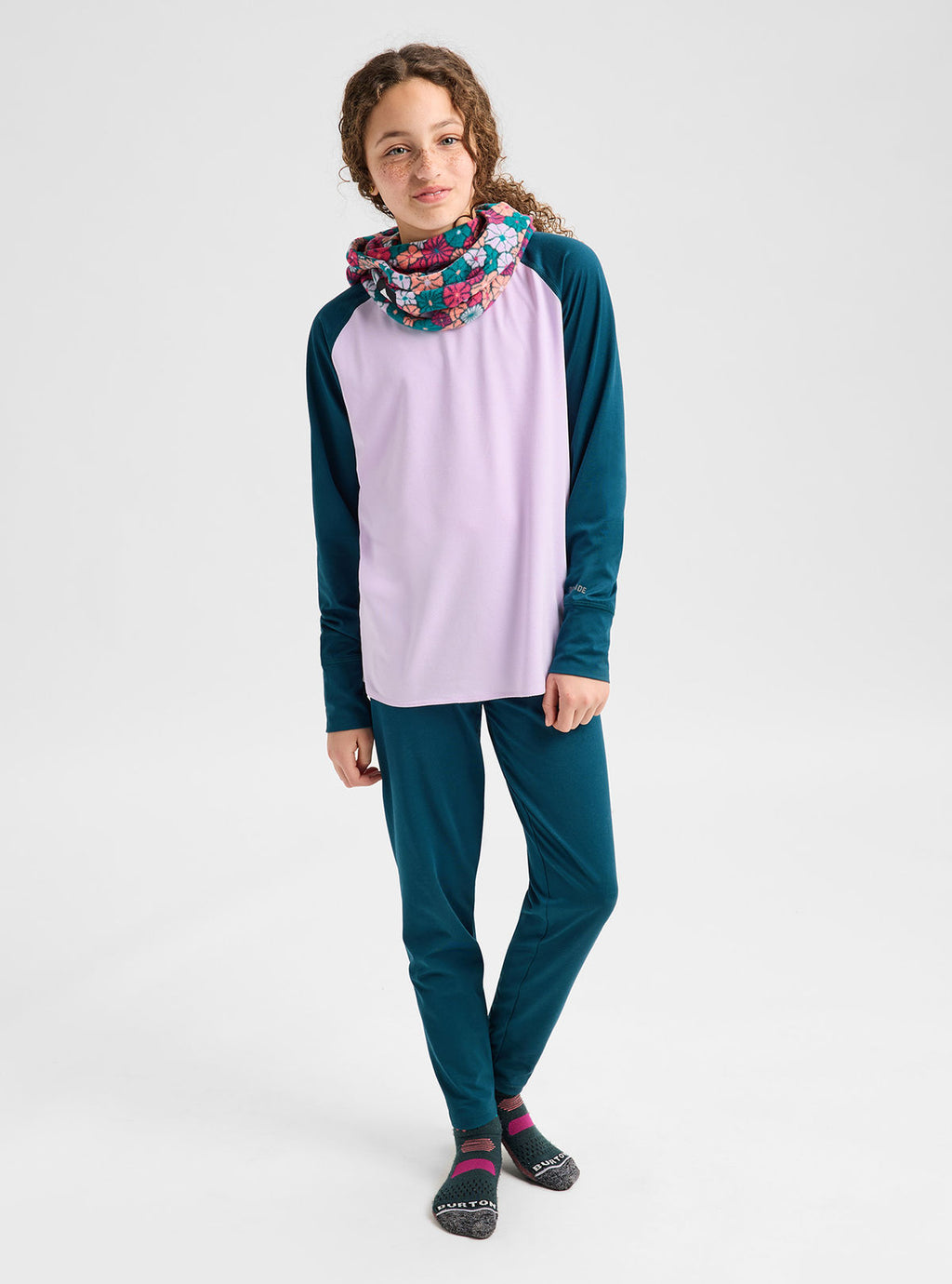Kids' Burton and Toddlers' Burton Midweight Base Layer Set - Atlantic Teal/Moondust Purple - Burton Pants Base - alternate view 4