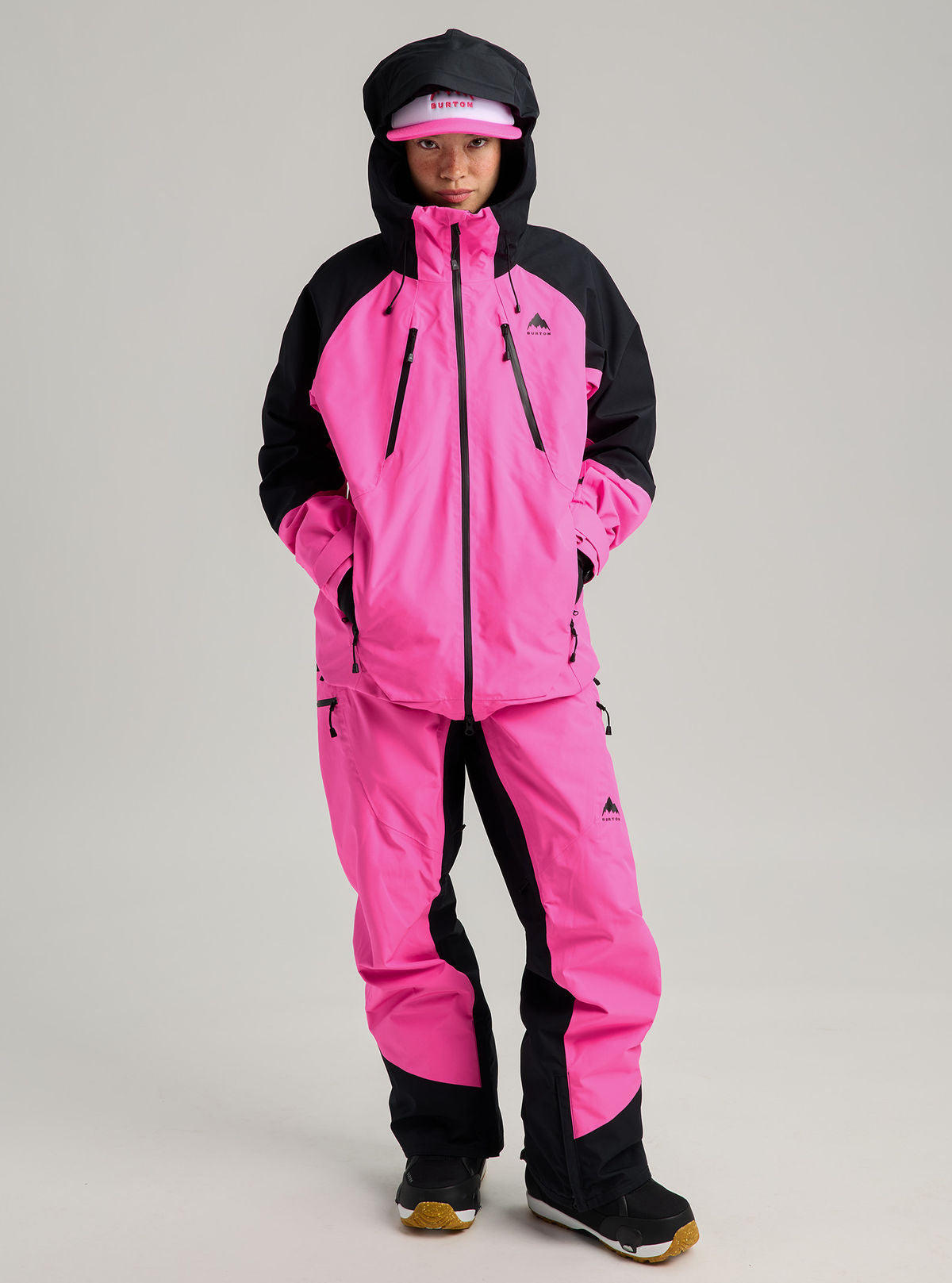 Women's Burton Reserve GORE-TEX 2L Jacket - True Black/Shockwave Pink - Burton Jacket Outerwear - alternate view 2
