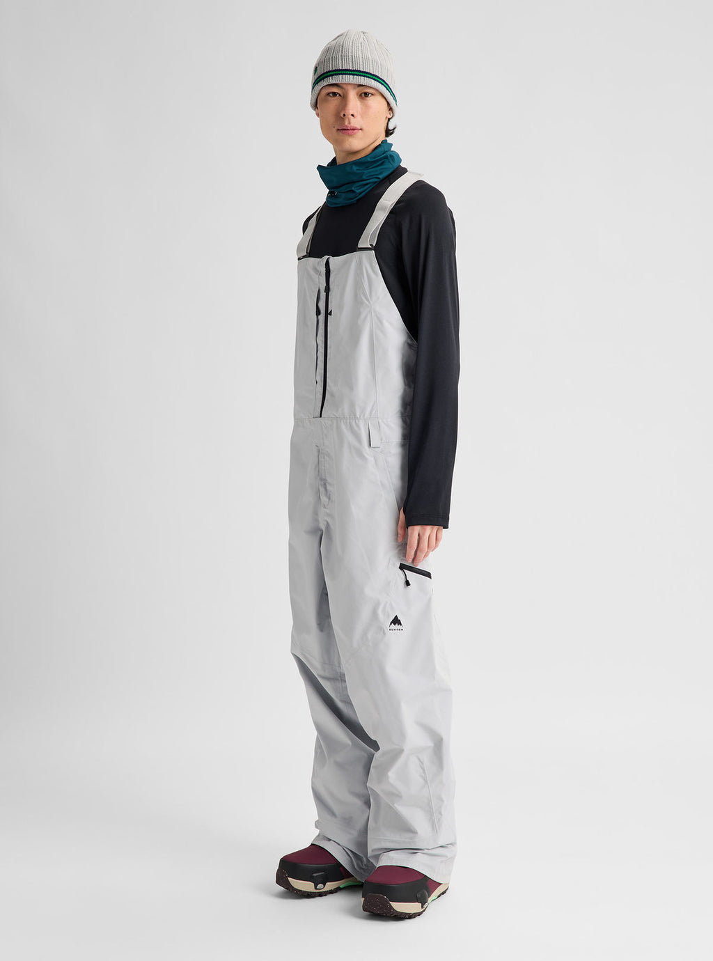 Men's Burton Reserve GORE-TEX 2L Bib Pants - Gray Cloud - Burton Bibs Outerwear - alternate view 2