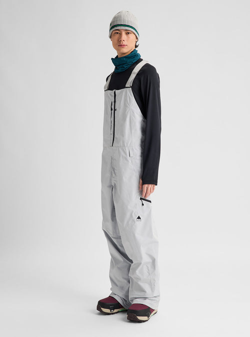 Men's Burton Reserve GORE-TEX 2L Bib Pants - Gray Cloud - Burton Bibs Outerwear