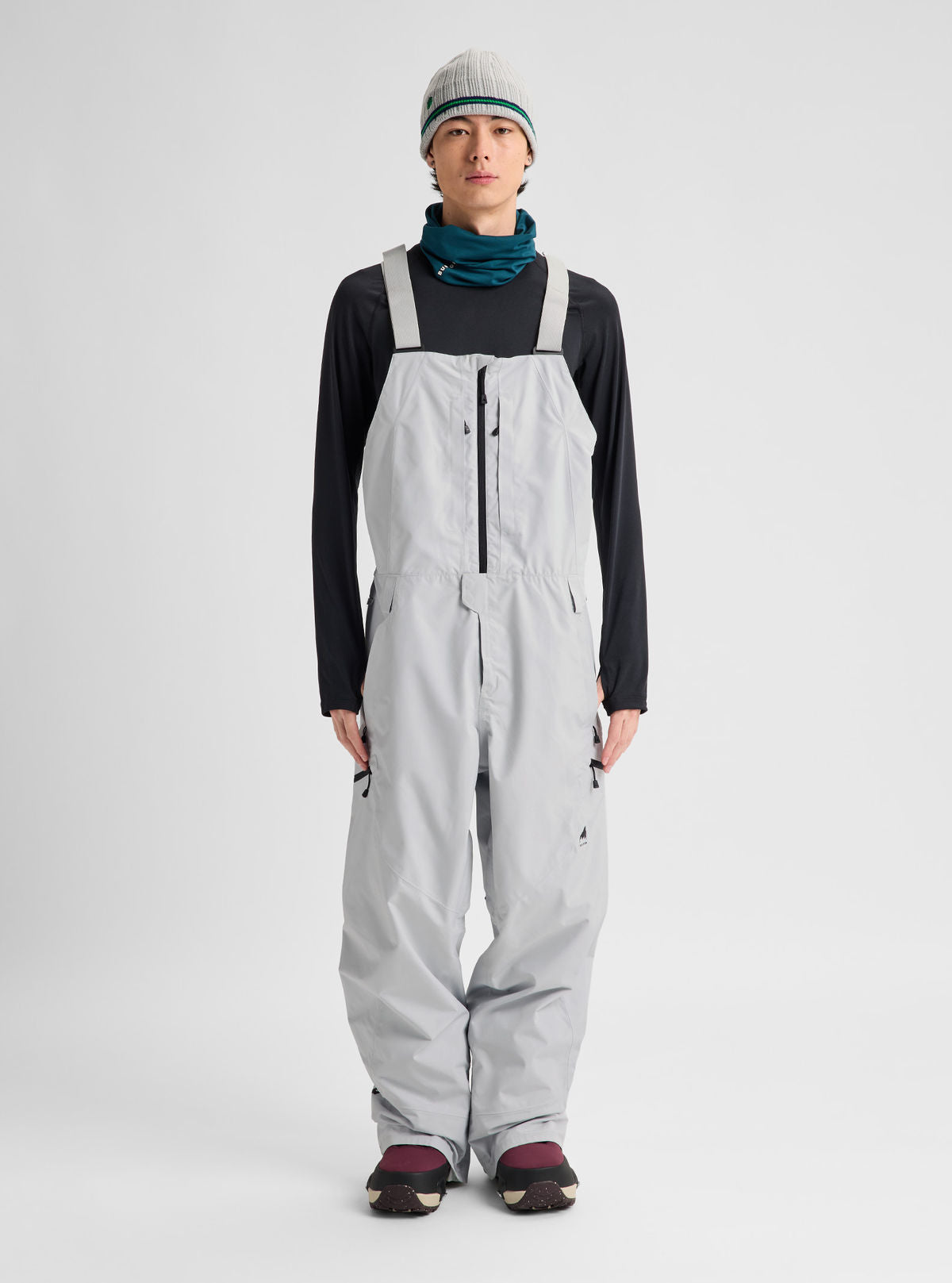 Men's Burton Reserve GORE-TEX 2L Bib Pants - Gray Cloud - Burton Bibs Outerwear - alternate view 3