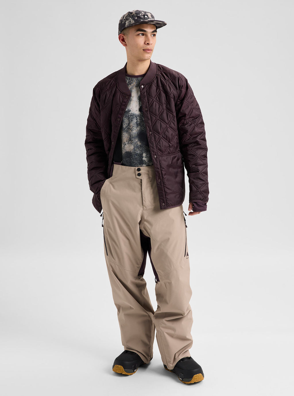 Men's Burton Reserve 2L 3-In-1 Pants - Bear Hug Brown/Summit Taupe - Burton Pants Outerwear - alternate view 2