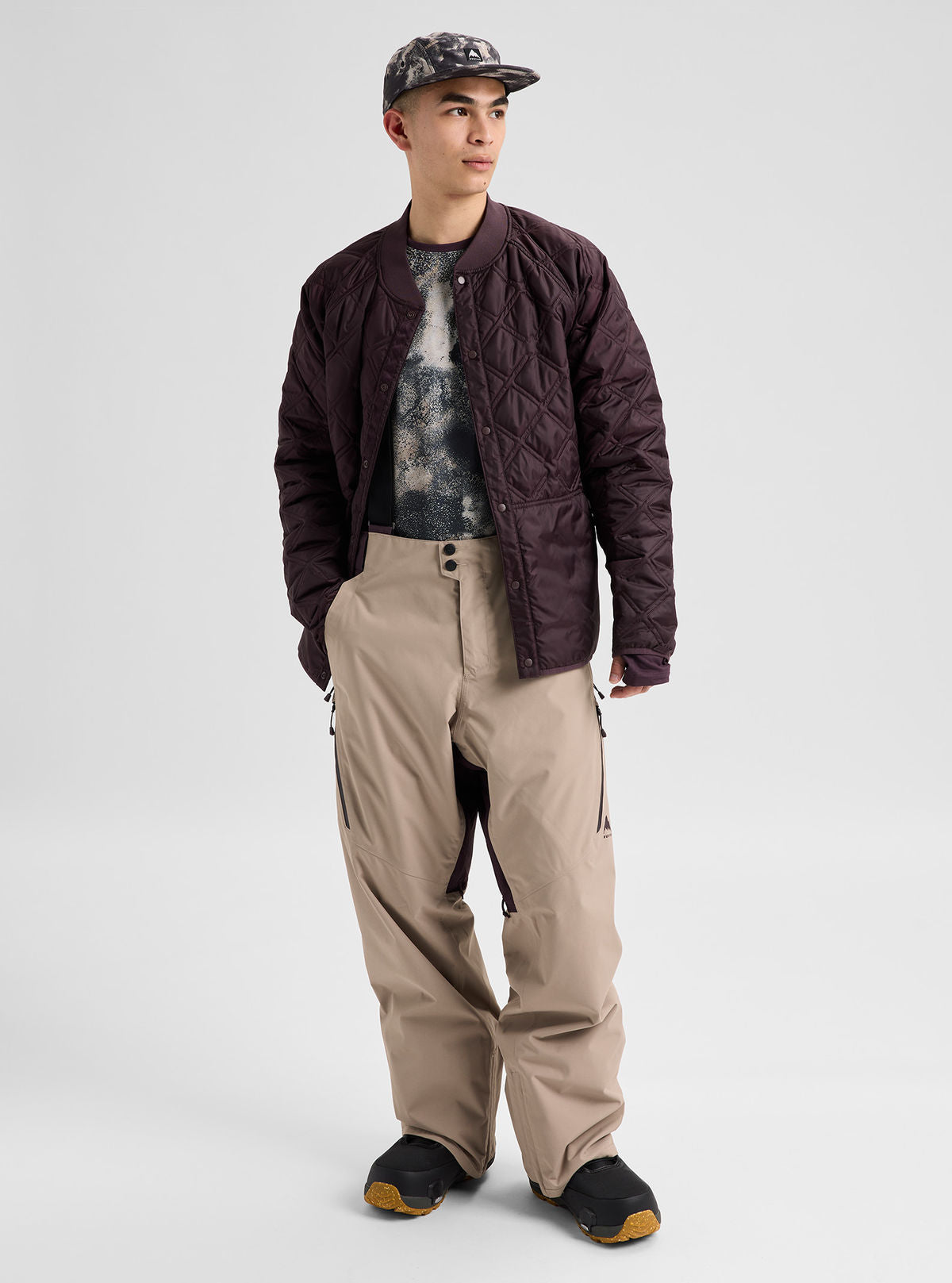 Men's Burton Reserve 2L 3-In-1 Pants - Bear Hug Brown/Summit Taupe - Burton Pants Outerwear - alternate view 2