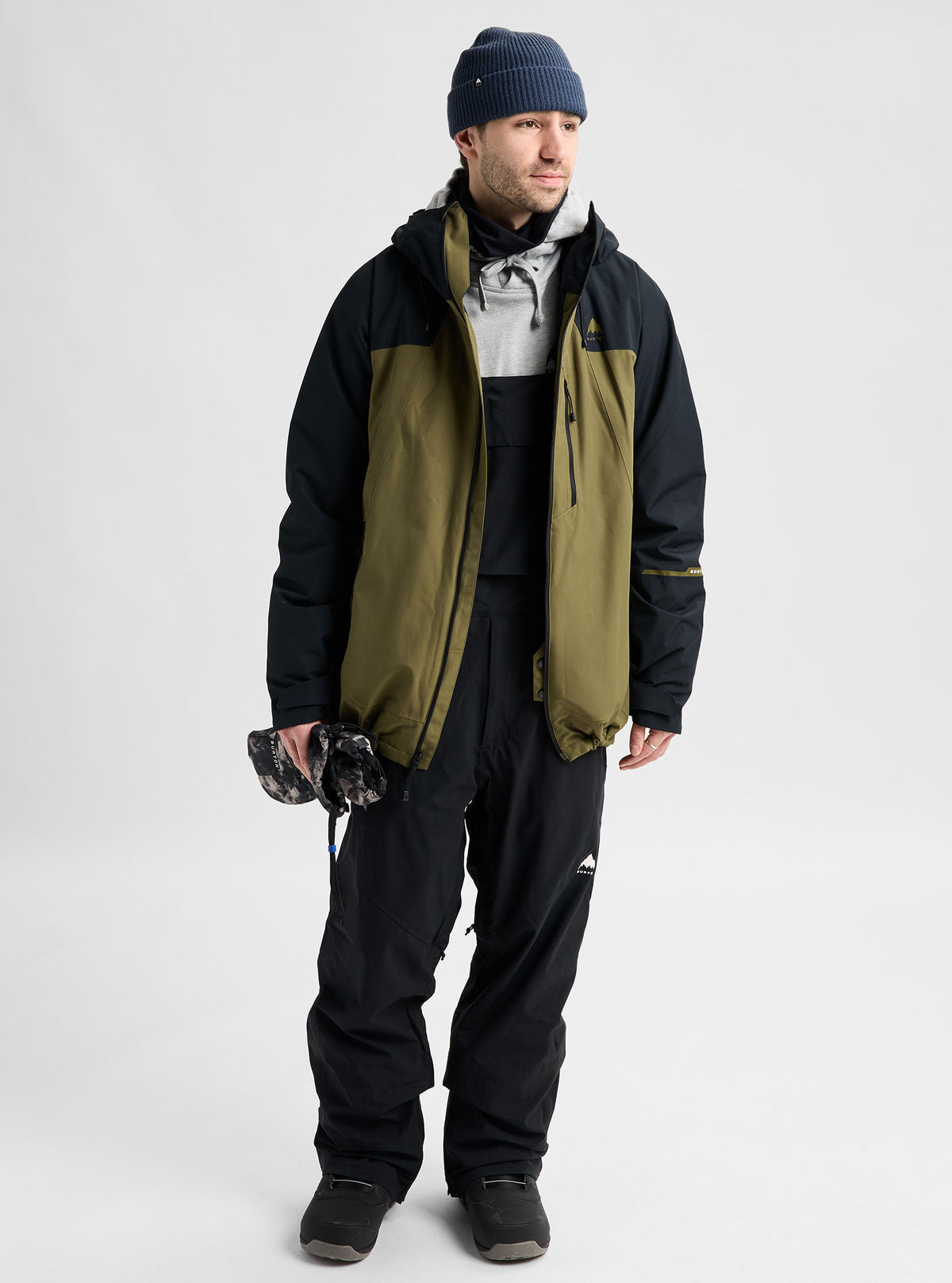 Men's Burton Reserve 2L Insulated Jacket - True Black/Dried Moss - Burton Jacket Outerwear - alternate view 2