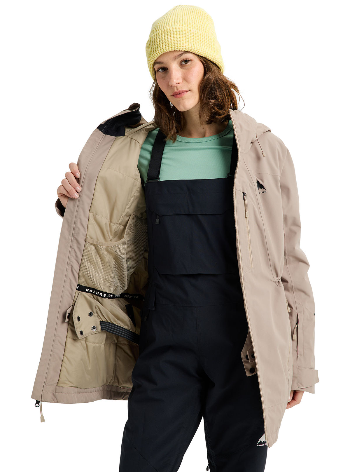 Women's Burton Reserve 2L Insulated Jacket - Summit Taupe - Burton Jacket Outerwear - alternate view 9