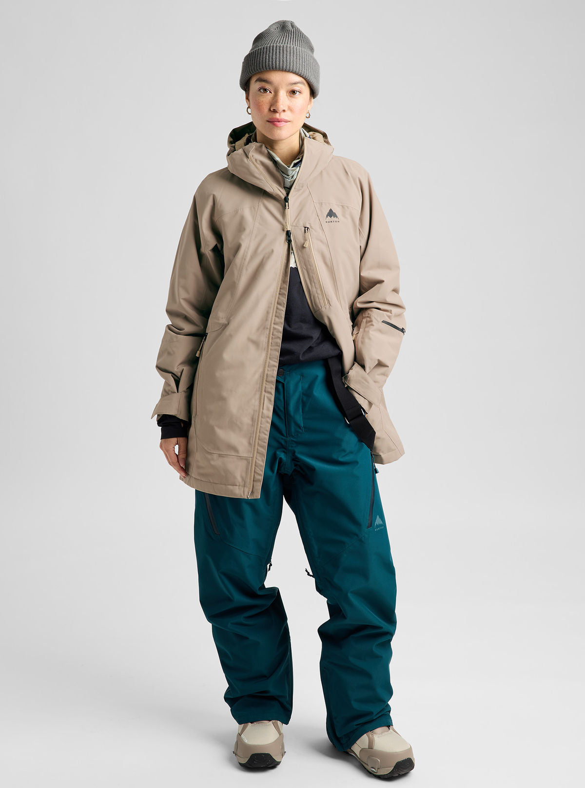 Women's Burton Reserve 2L Insulated Jacket - Summit Taupe - Burton Jacket Outerwear - alternate view 2