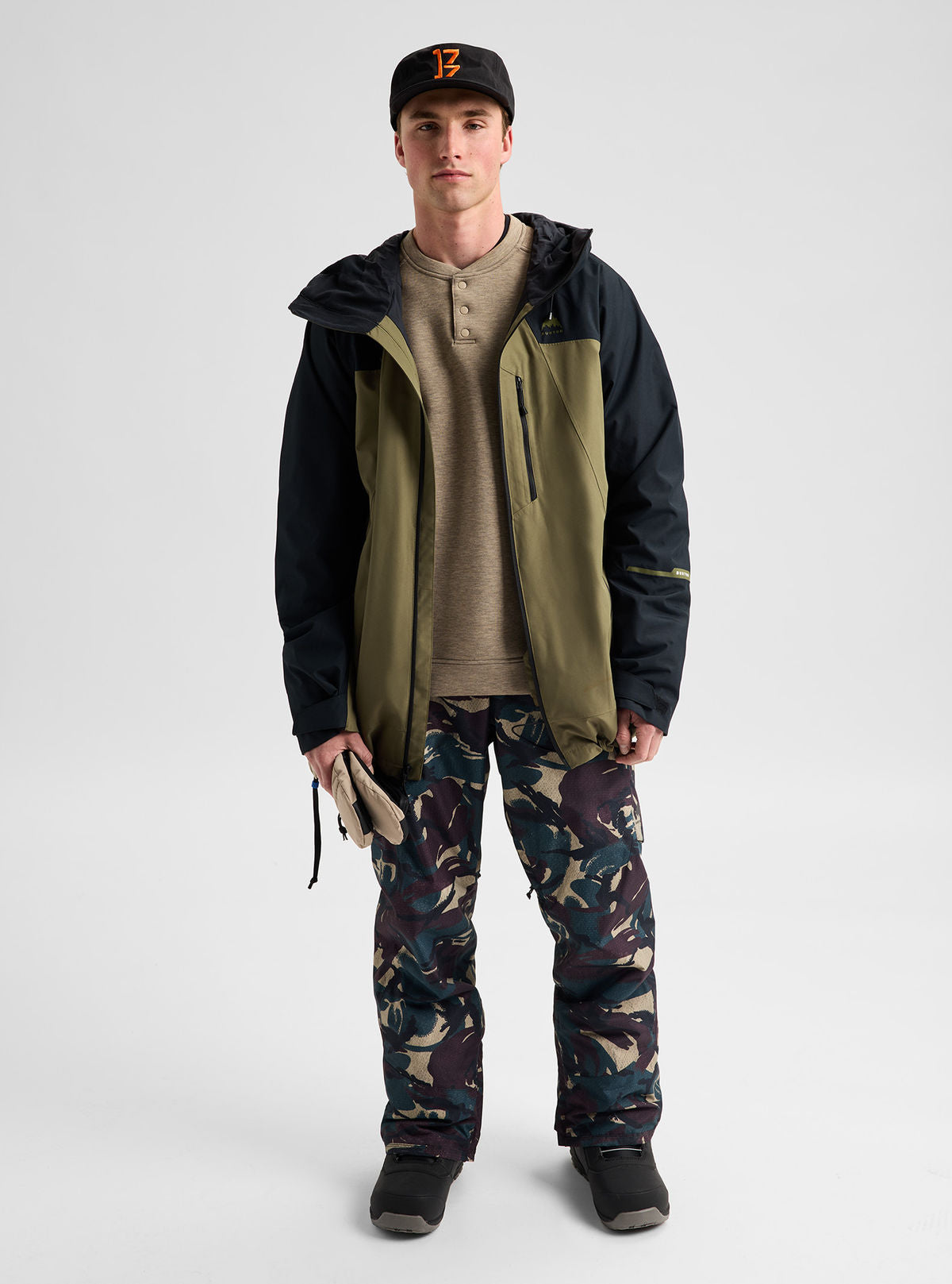 Men's Burton Reserve 2L Jacket - True Black/Dried Moss - Burton Jacket Outerwear - alternate view 2
