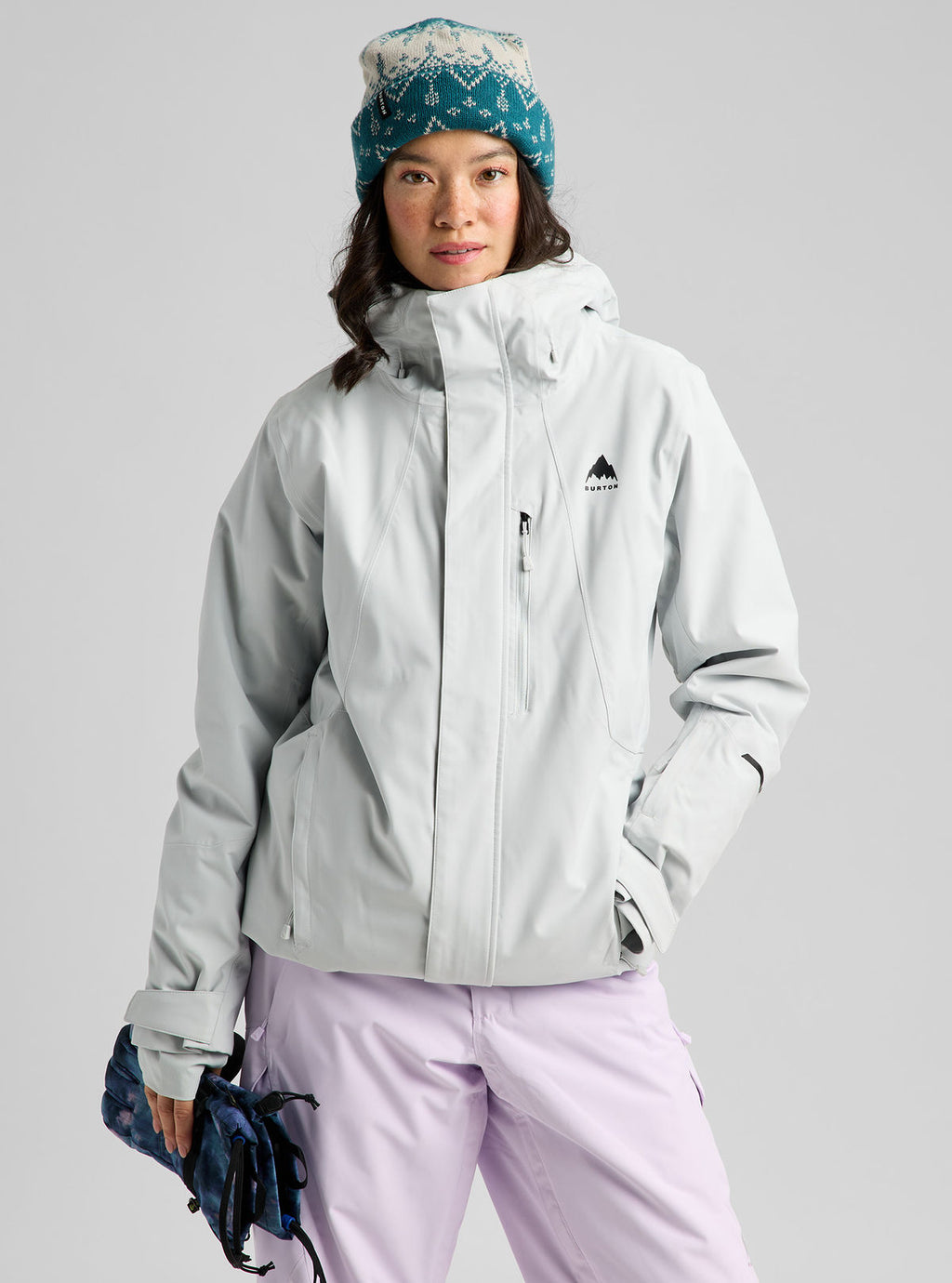 Women's Burton Reserve 2L Insulated Stretch Slim Jacket - Gray Cloud - Burton Jacket Outerwear - alternate view 3