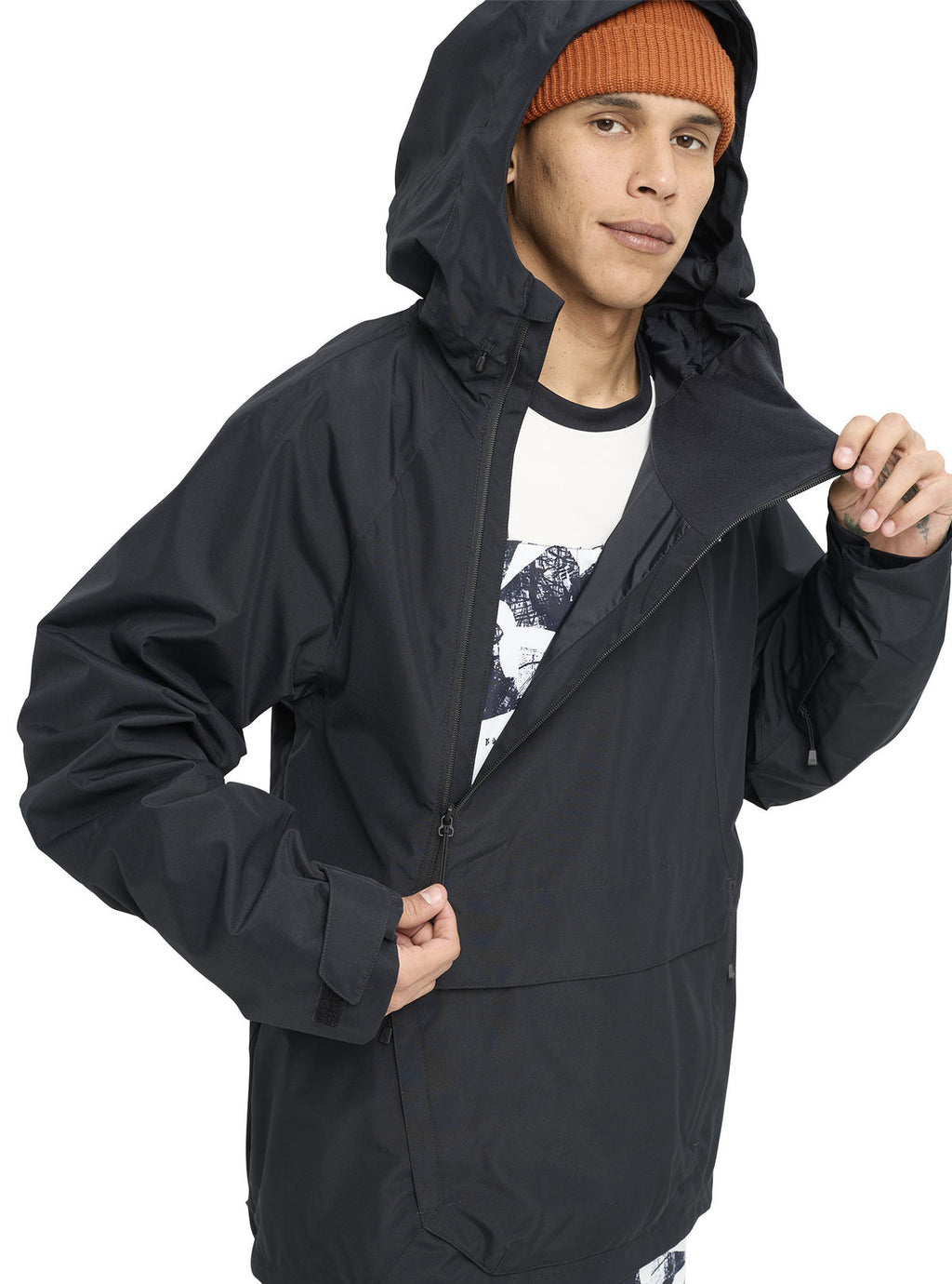 Men's Burton Reserve 2L Relaxed Anorak - True Black - Burton Anorak Outerwear - alternate view 7