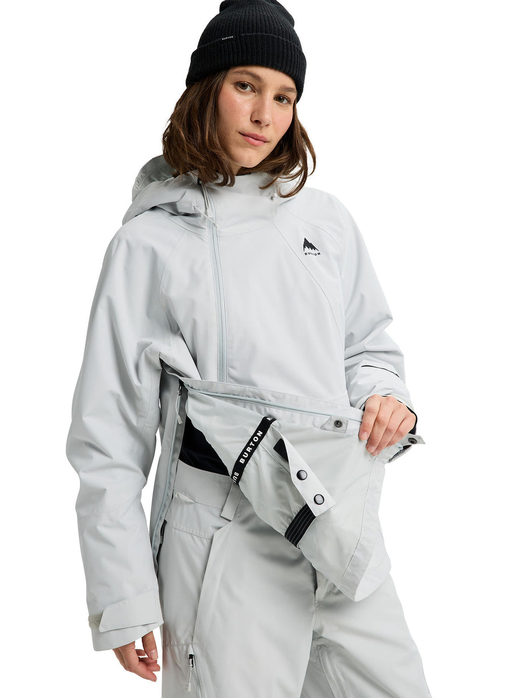 Women's Burton Reserve 2L Relaxed Anorak - Gray Cloud - Burton Anorak Outerwear - alternate view 9