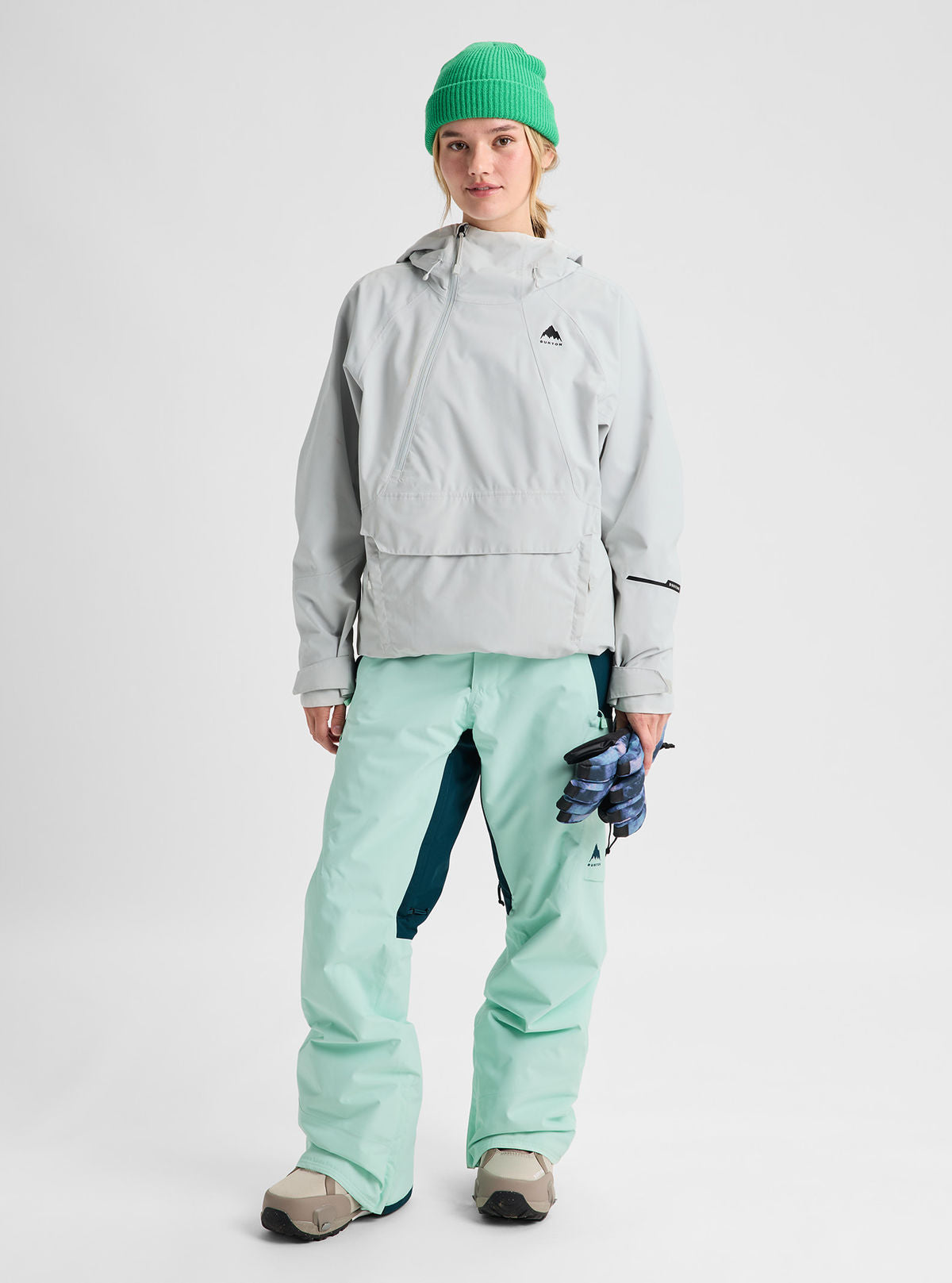 Women's Burton Reserve 2L Relaxed Anorak - Gray Cloud - Burton Anorak Outerwear - alternate view 2