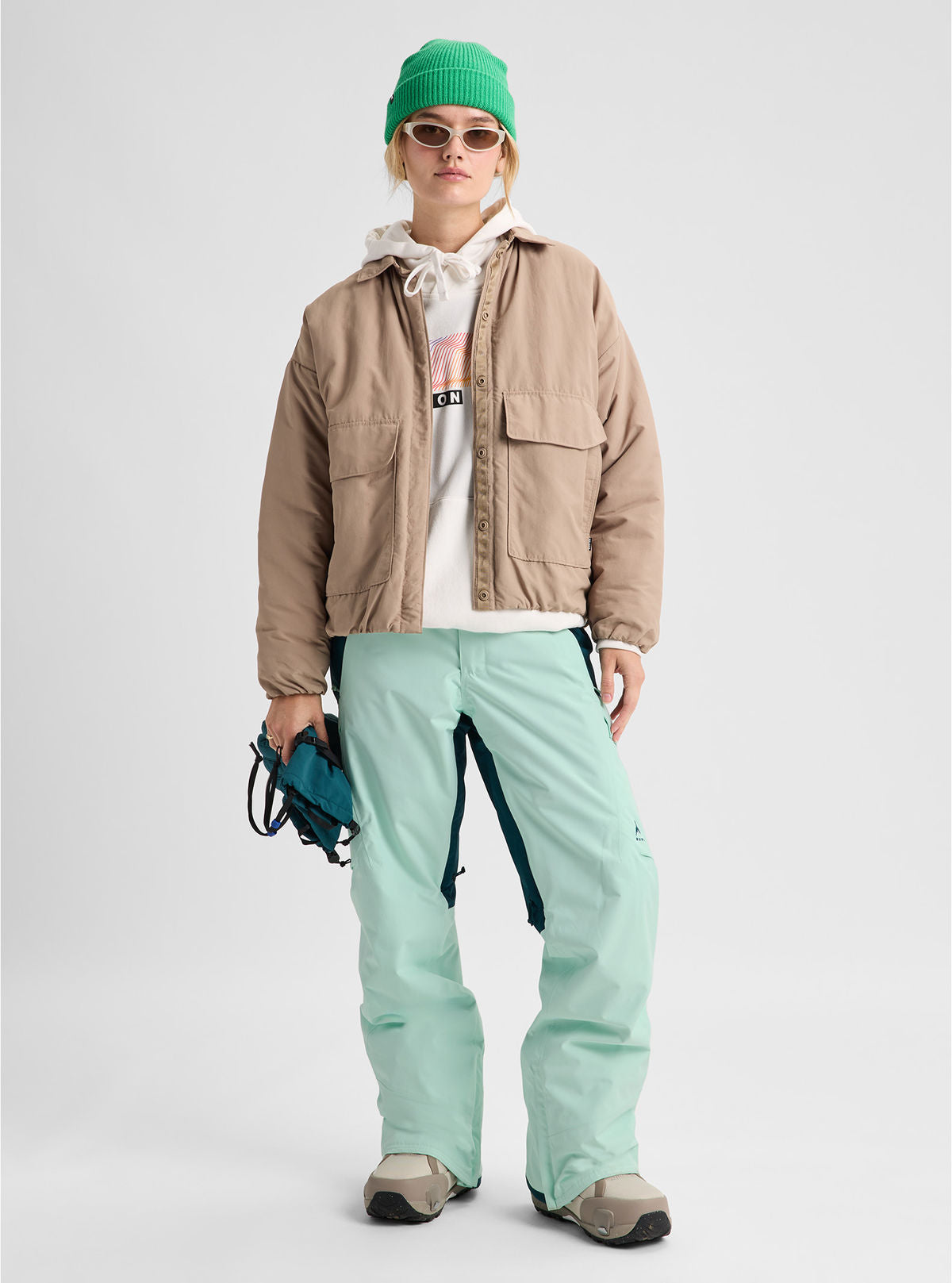 Women's Burton Reserve 2L Insulated Pants - Spring Frost/Atlantic Teal - Burton Pants Outerwear - alternate view 2