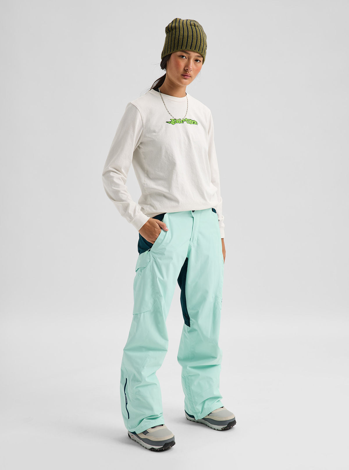 Women's Burton Reserve 2L Pants - Spring Frost/Atlantic Teal - Burton Pants Outerwear - alternate view 2
