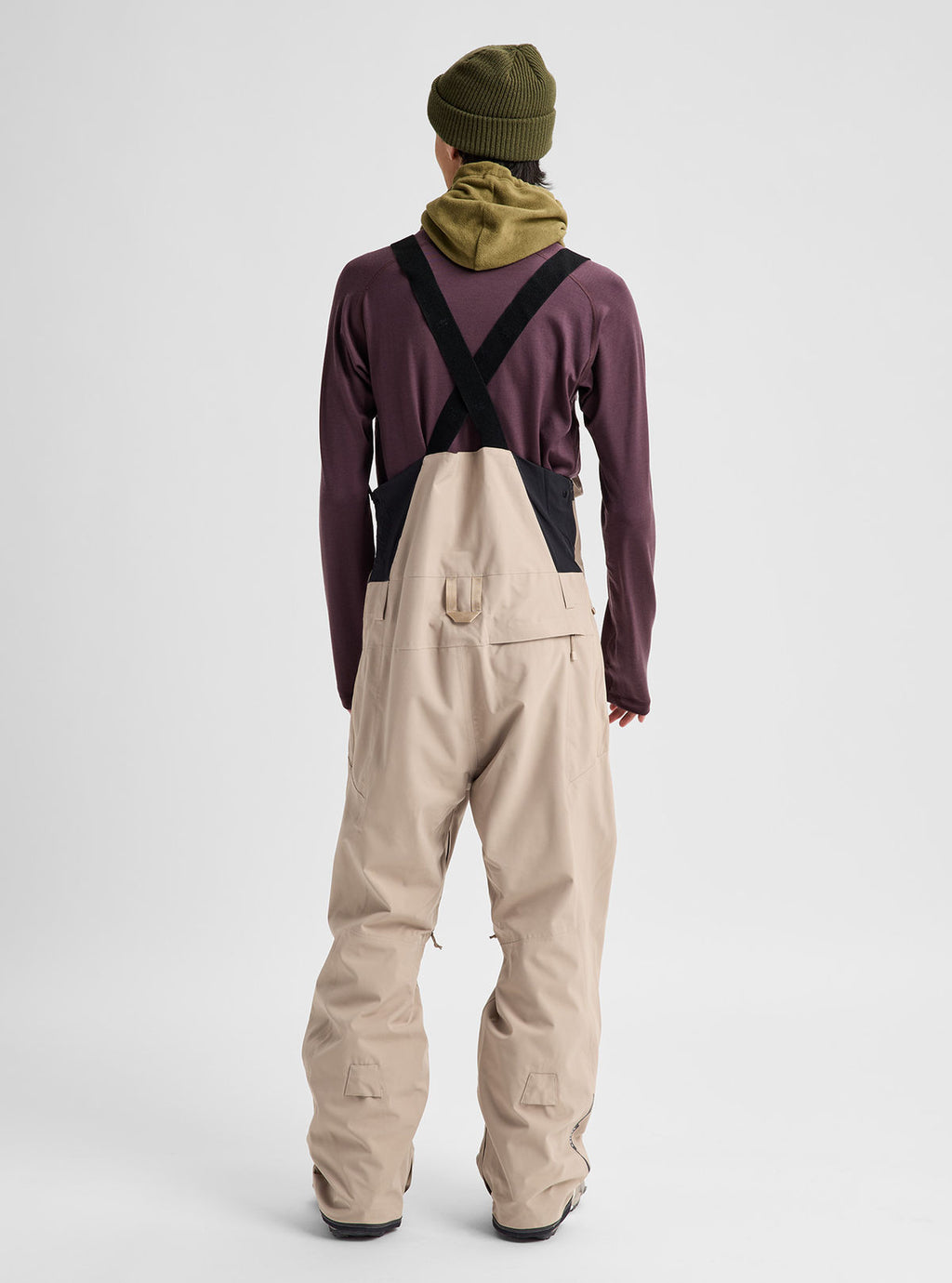 Men's Burton Reserve 2L Stretch Bib Pants - Summit Taupe - Burton Bibs Outerwear - alternate view 4