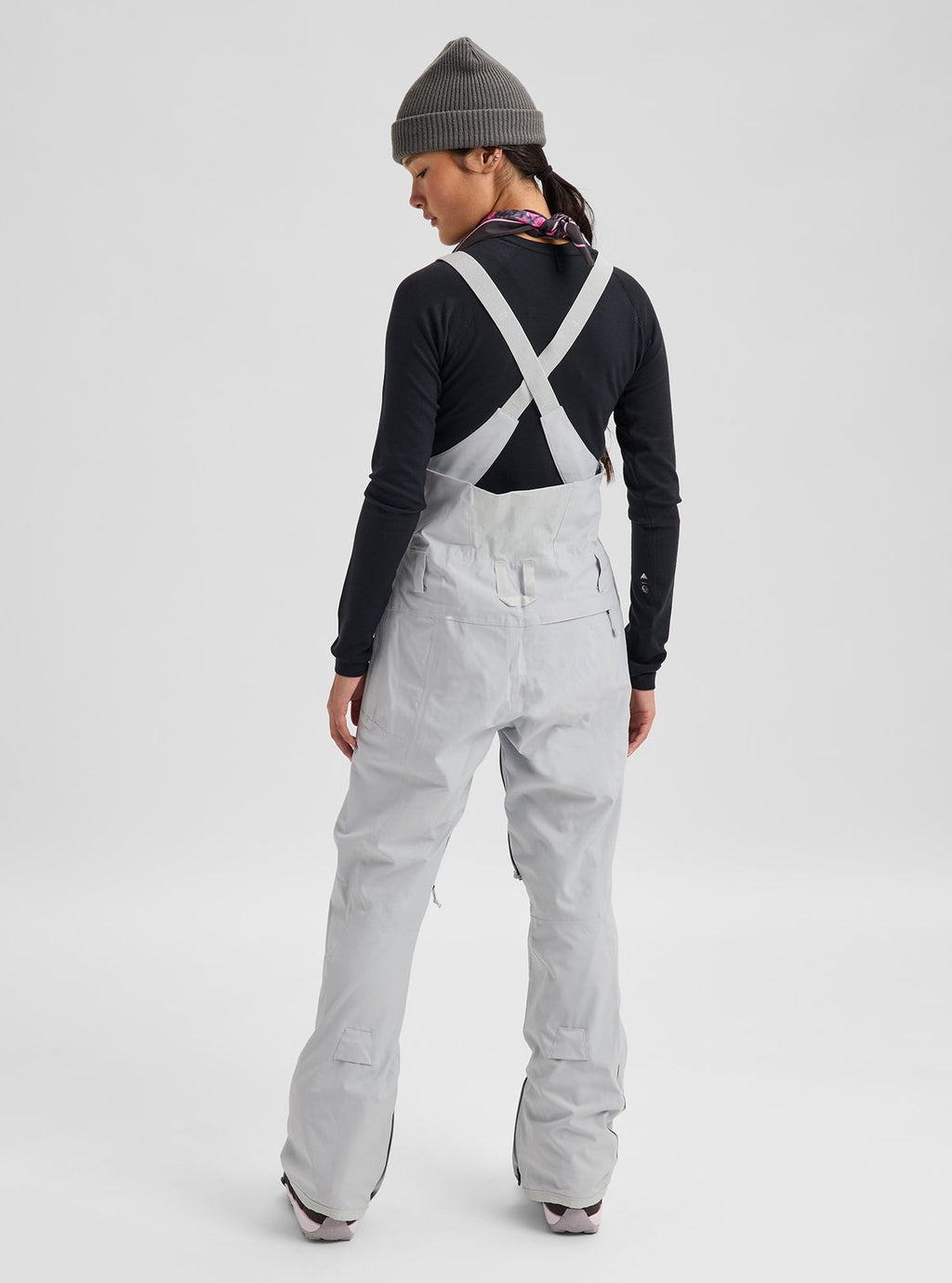 Women's Burton Reserve 2L Stretch Bib Pants - Gray Cloud - Burton Bibs Outerwear - alternate view 4