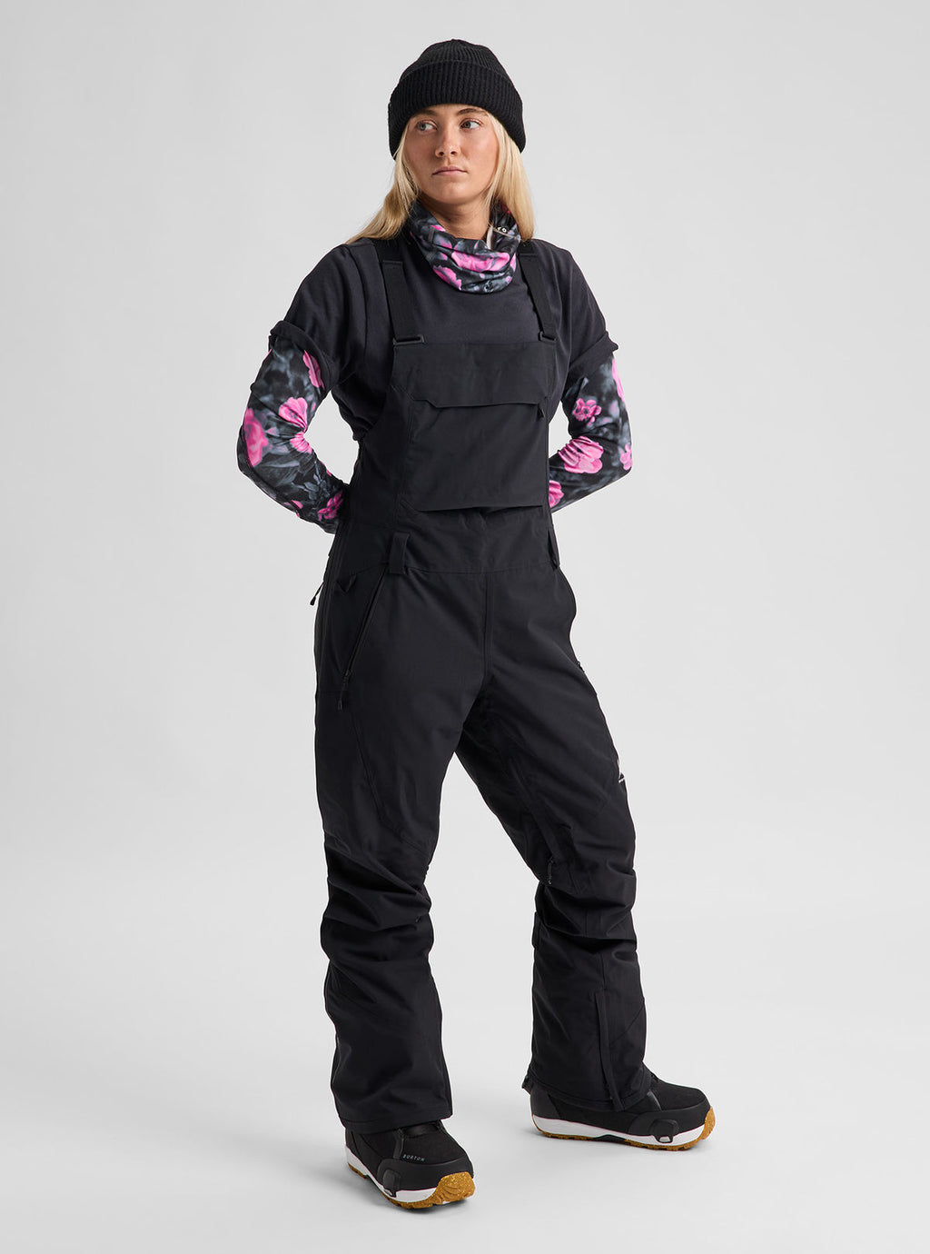 Women's Burton Reserve 2L Stretch Bib Pants - True Black - Burton Bibs Outerwear - alternate view 2