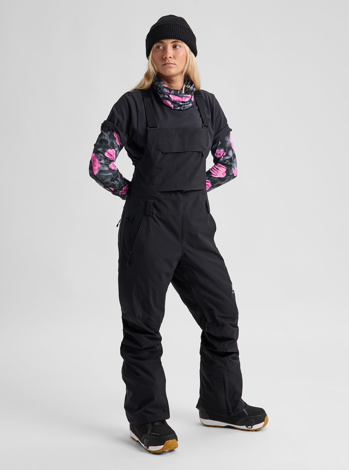 Women's Burton Reserve 2L Stretch Bib Pants - True Black - Burton Bibs Outerwear - alternate view 2
