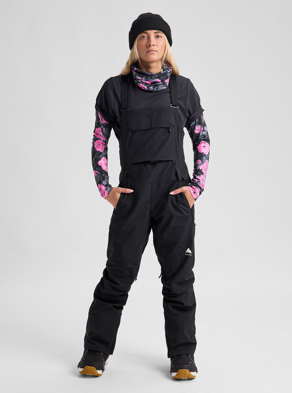 Women's Burton Reserve 2L Stretch Bib Pants - True Black - Burton Bibs Outerwear - alternate view 3