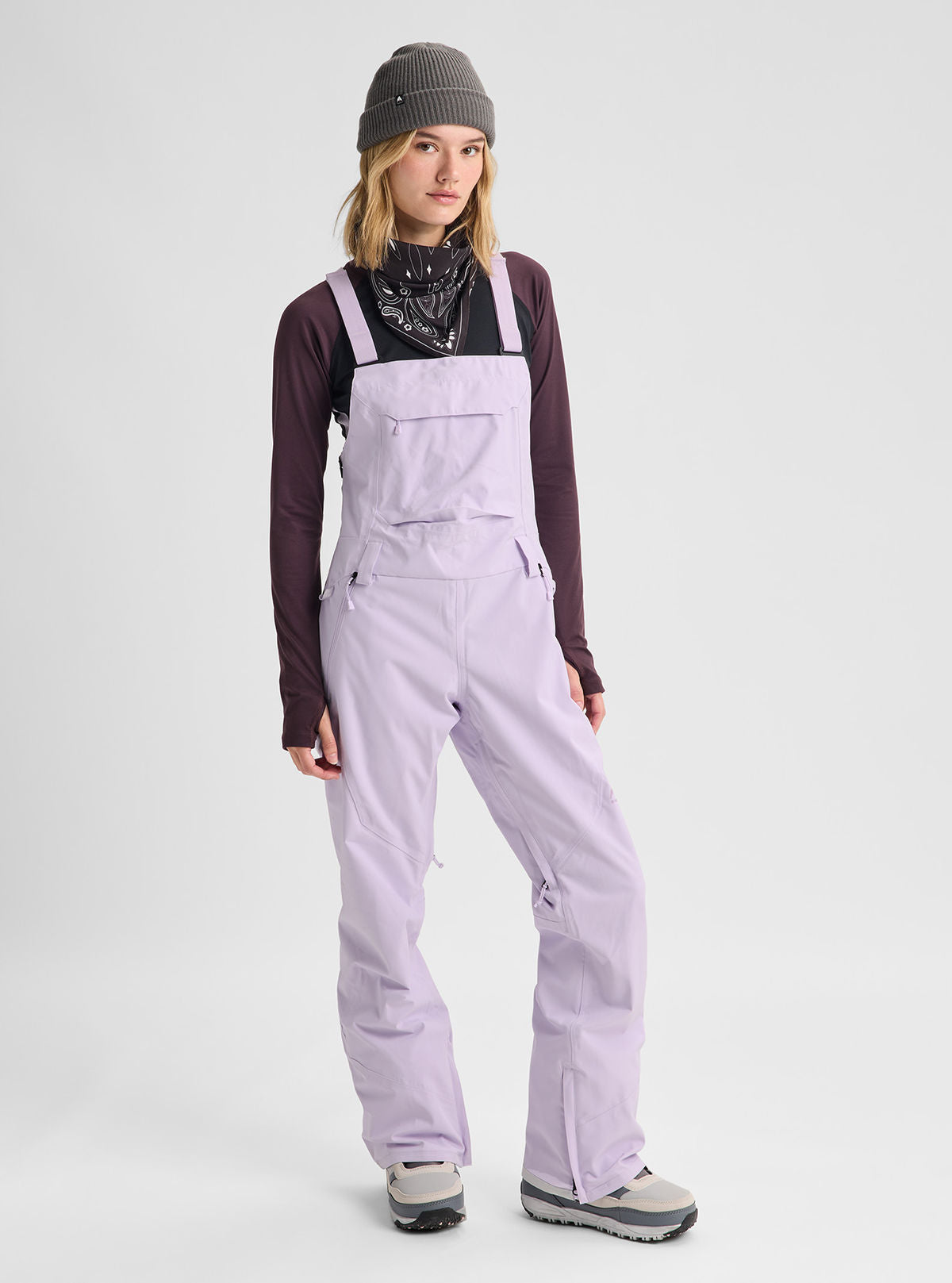 Women's Burton Reserve 2L Stretch Bib Pants - Moondust Purple - Burton Bibs Outerwear - alternate view 2