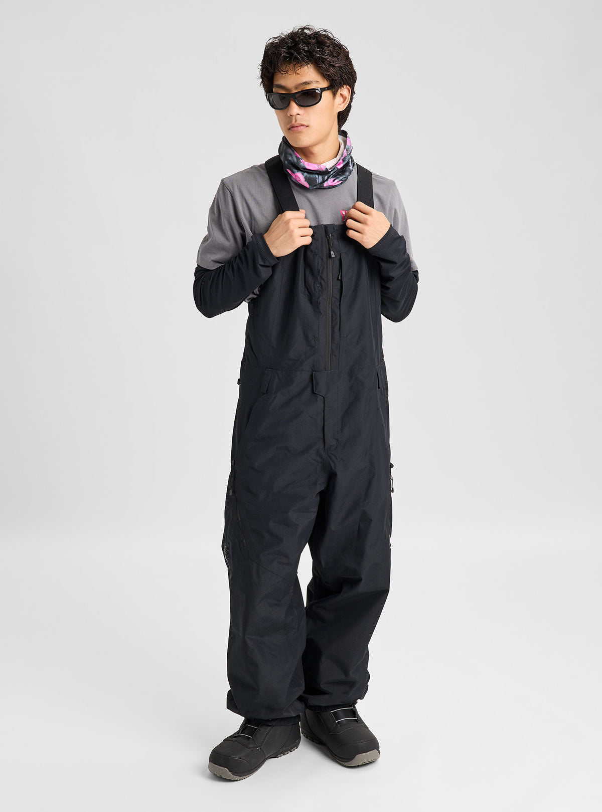 Men's Burton Reserve 2L Relaxed Bib Pants - True Black - Burton Bibs Outerwear - alternate view 2