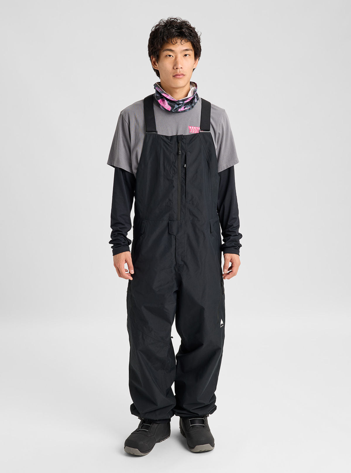 Men's Burton Reserve 2L Relaxed Bib Pants - True Black - Burton Bibs Outerwear - alternate view 3