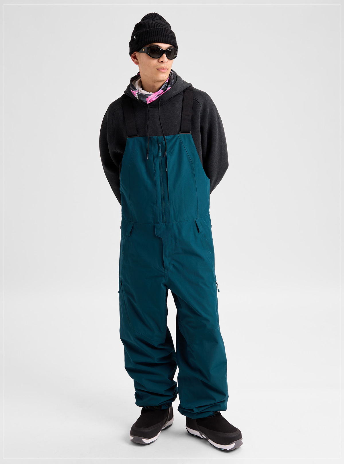 Men's Burton Reserve 2L Relaxed Bib Pants - Atlantic Teal - Burton Bibs Outerwear - alternate view 2