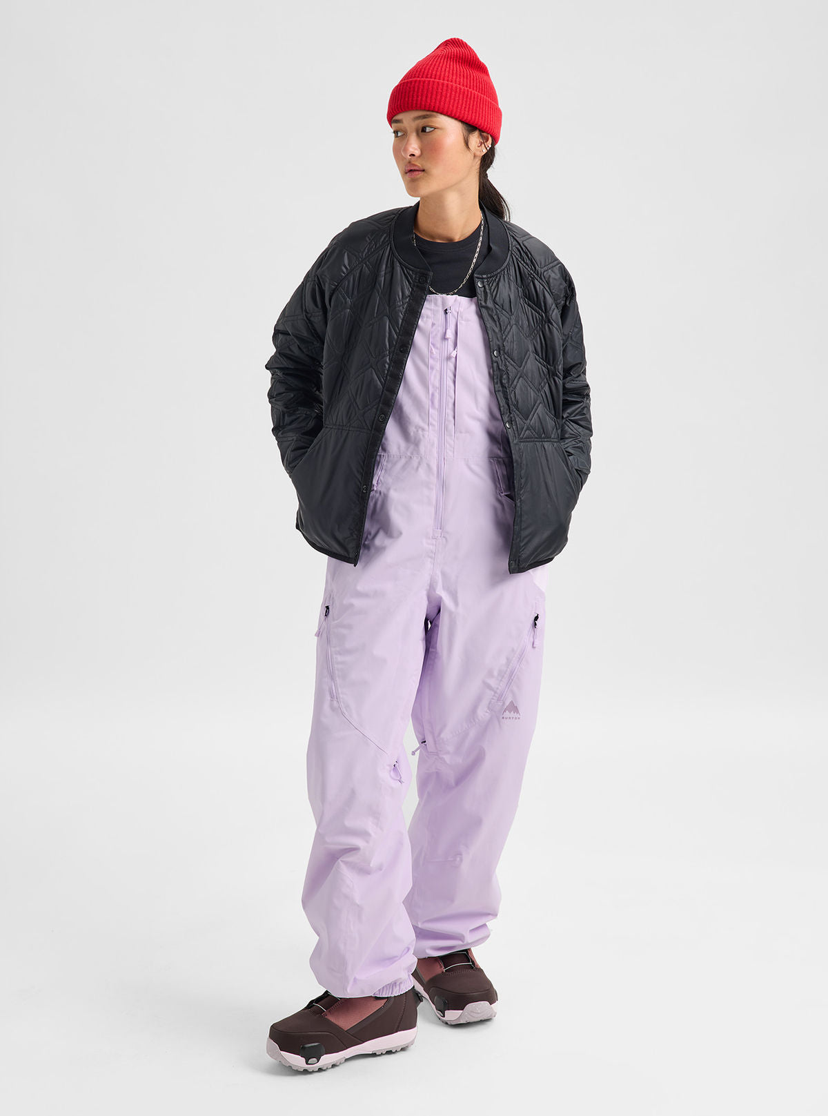 Women's Burton Reserve 2L Bib Pants - Moondust Purple - Burton Bibs Outerwear - alternate view 2