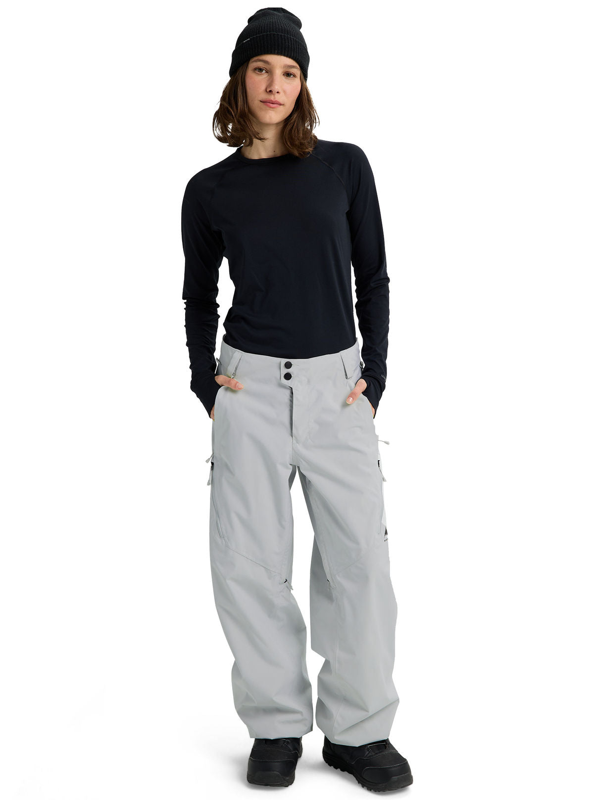 Women's Burton Reserve 2L Relaxed Pants - Gray Cloud - Burton Pants Outerwear - alternate view 2