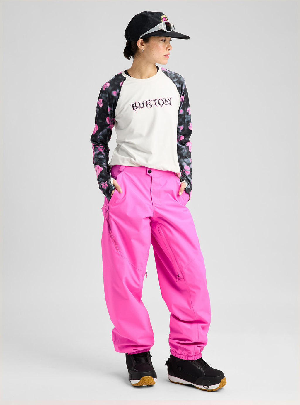 Women's Burton Reserve 2L Relaxed Pants - Shockwave Pink - Burton Pants Outerwear - alternate view 2