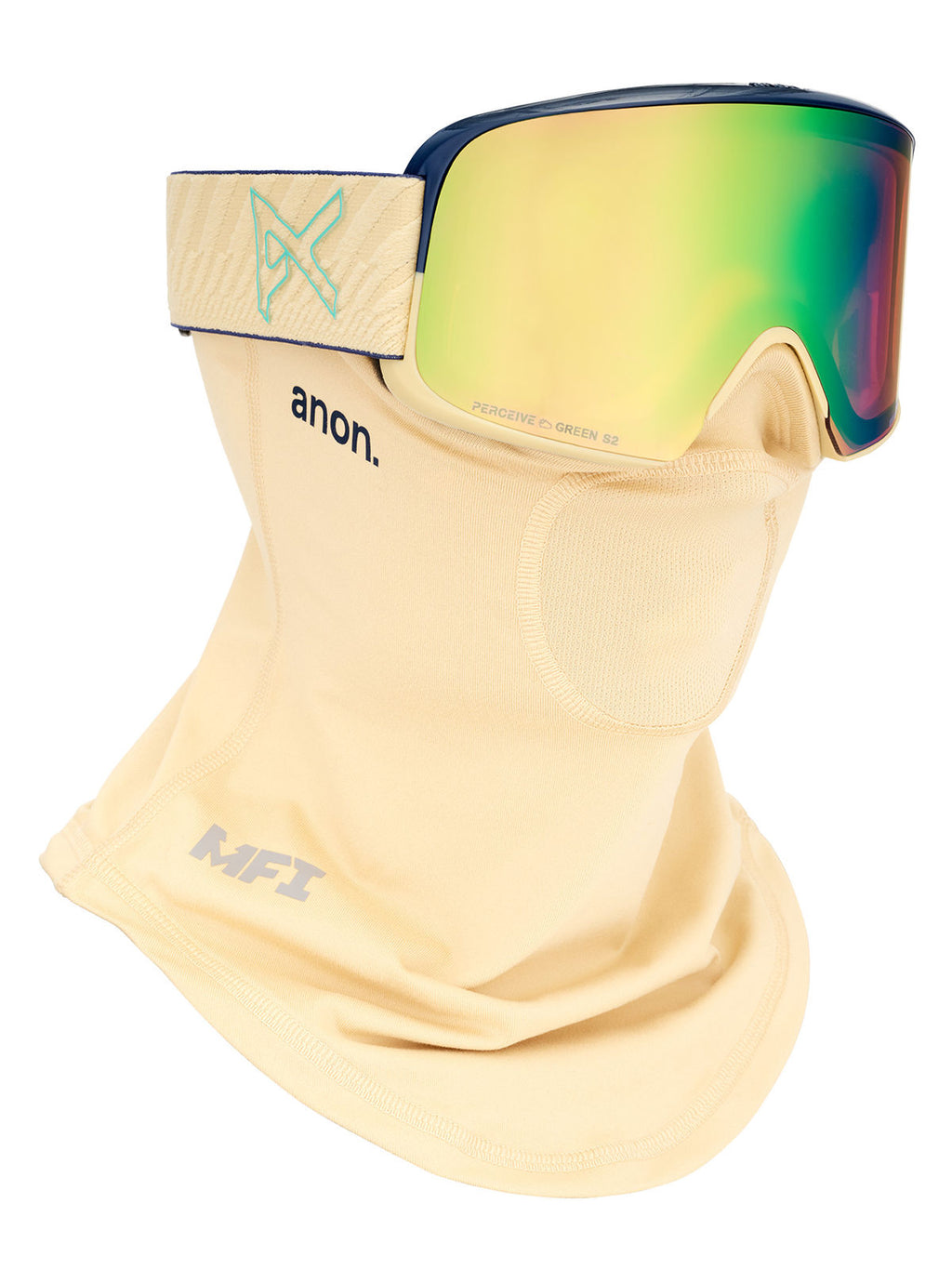Anon M6 Goggles + Bonus Lens + MFI Face Mask - Beechwood / Perceive Variable Green - Anon Magnatech Goggle - alternate view 5