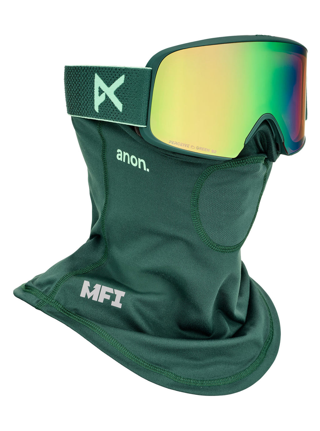 Anon M6 Goggles + Bonus Lens + MFI Face Mask - Brunswick Green / Perceive Variable Green - Anon Magnatech Goggle - alternate view 5