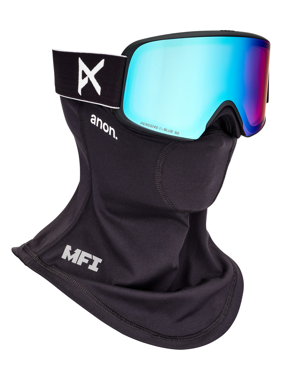 Anon M6 Goggles + Bonus Lens + MFI Face Mask - Black / Perceive Variable Blue - Anon Magnatech Goggle - alternate view 5