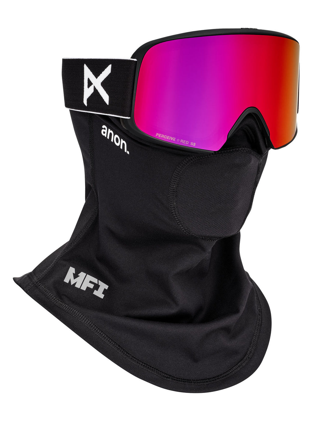 Anon M6 Goggles + Bonus Lens + MFI Face Mask - Black / Perceive Sunny Red - Anon Magnatech Goggle - alternate view 5