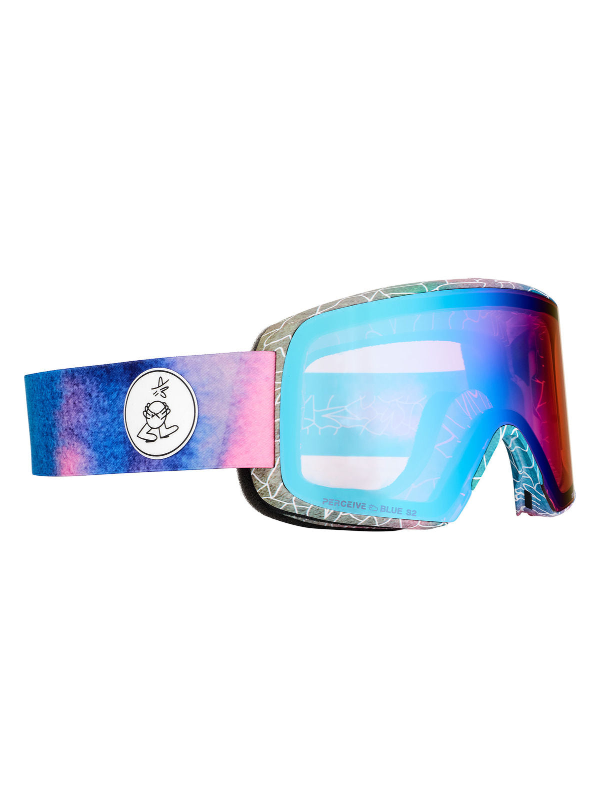 Anon M6S Goggles + Bonus Lens + MFI Face Mask - LB Watercolor / Perceive Variable Blue - Anon Magnatech Goggle