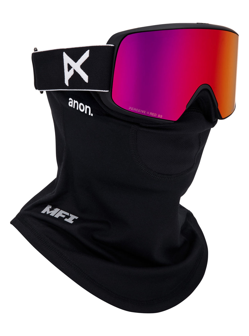 Anon M6S Goggles + Bonus Lens + MFI Face Mask - Black / Perceive Sunny Red - Anon Magnatech Goggle - alternate view 5