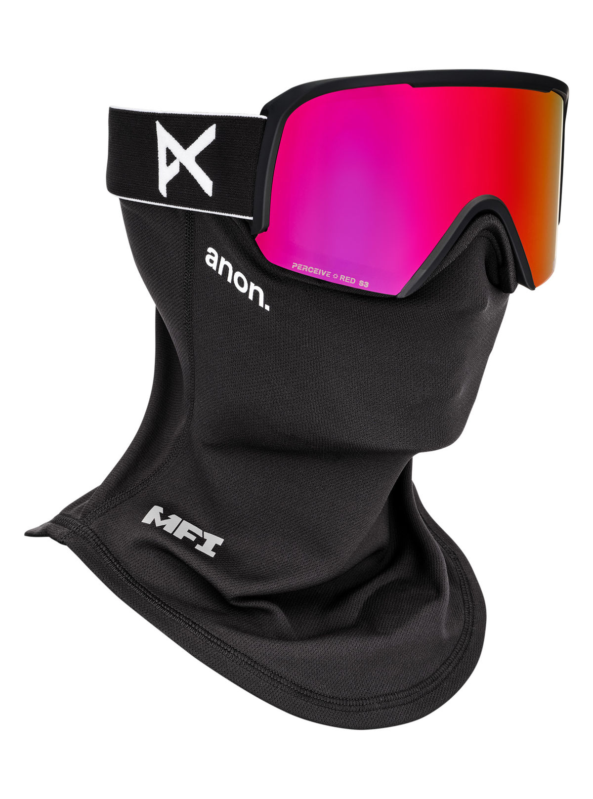 Anon Nesa S Goggles + Bonus Lens + MFI Face Mask - Black / Perceive Sunny Red - Anon Traditional Goggle - alternate view 5