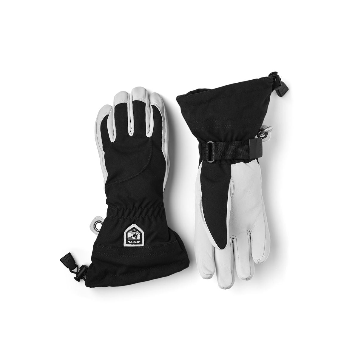 Women's Hestra Heli Ski Glove - Black/Off White - Hestra Gloves