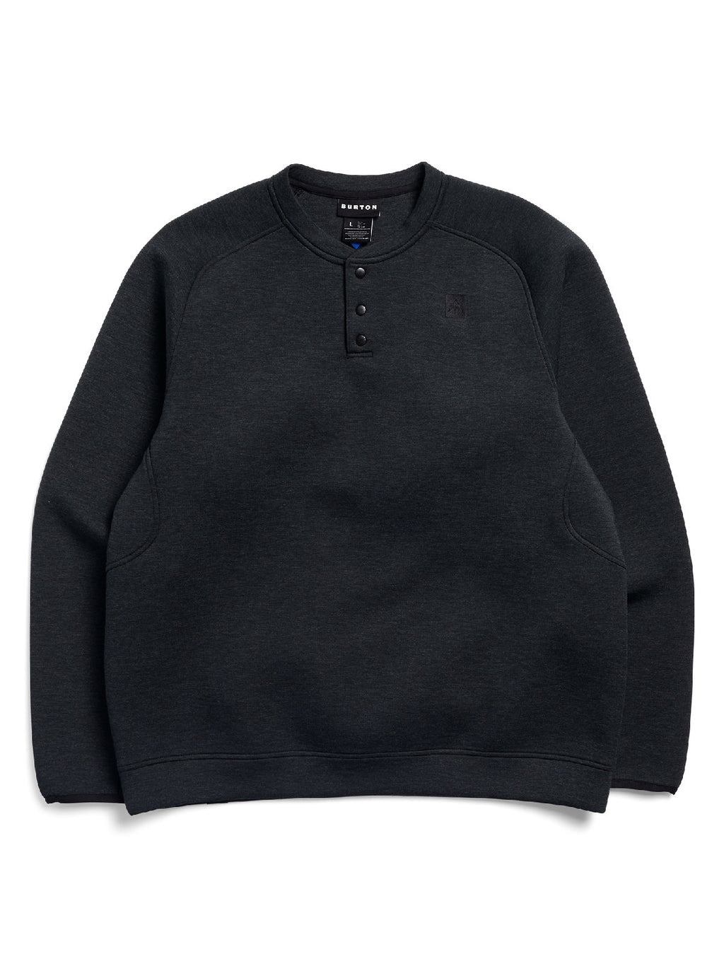 Men's Burton SpaceCloud Henley - True Black Heather - Burton Quarter Pullover Apparel