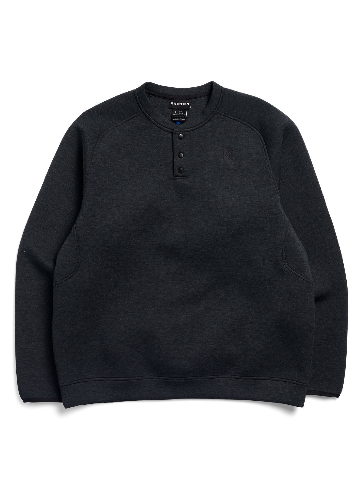 Men's Burton SpaceCloud Henley - True Black Heather - Burton Quarter Pullover Apparel