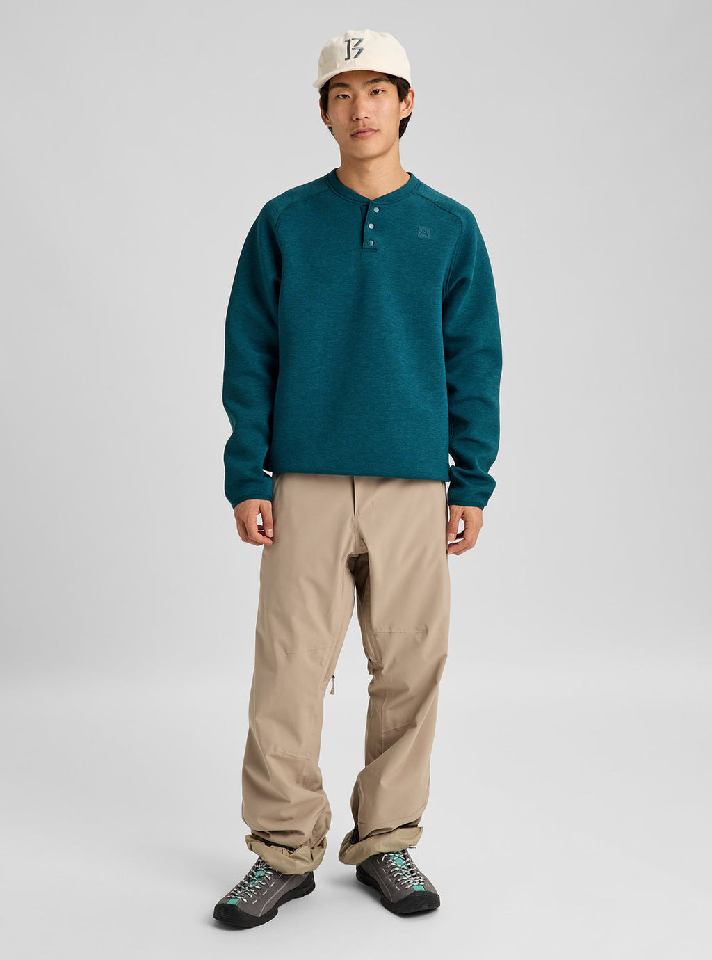 Men's Burton SpaceCloud Henley - Atlantic Teal Heather - Burton Quarter Pullover Apparel - alternate view 2