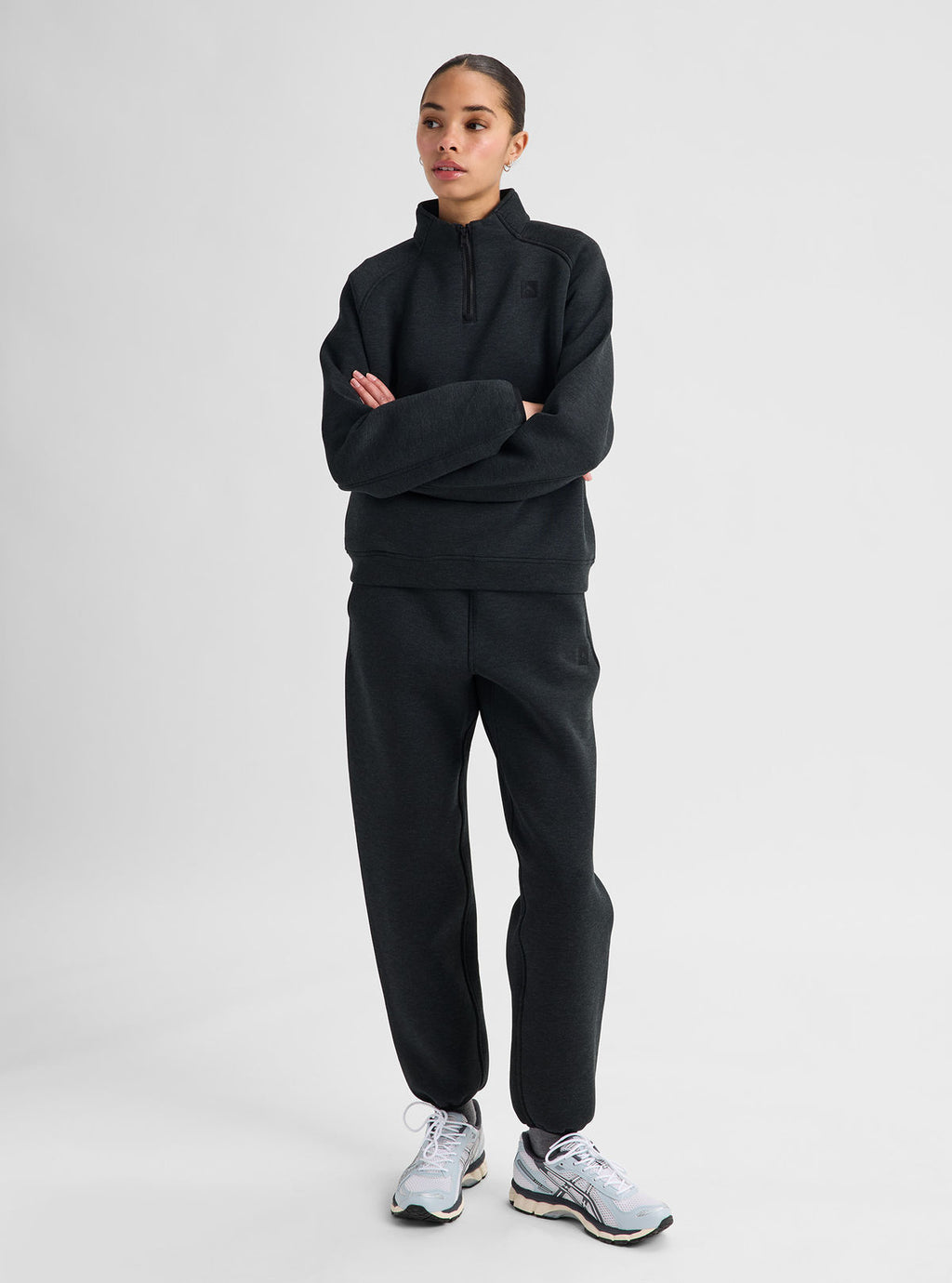 Women's Burton SpaceCloud 1/4 Zip Top - True Black Heather - Burton Quarter Pullover Apparel - alternate view 3