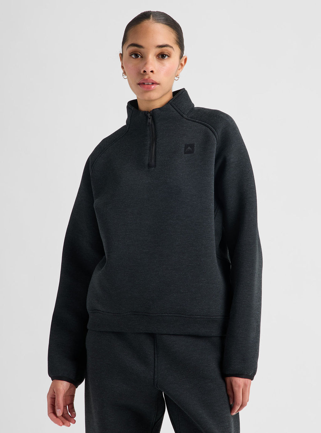 Women's Burton SpaceCloud 1/4 Zip Top - True Black Heather - Burton Quarter Pullover Apparel - alternate view 4