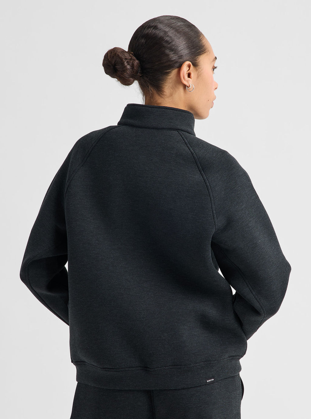 Women's Burton SpaceCloud 1/4 Zip Top - True Black Heather - Burton Quarter Pullover Apparel - alternate view 5