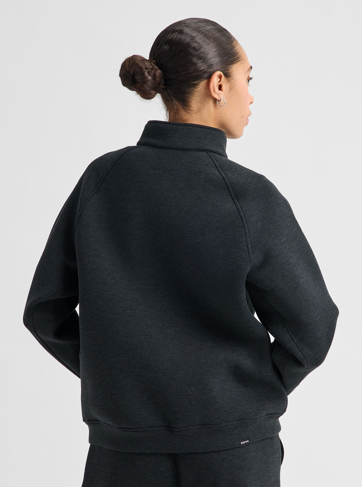 Women's Burton SpaceCloud 1/4 Zip Top - True Black Heather - Burton Quarter Pullover Apparel - alternate view 5