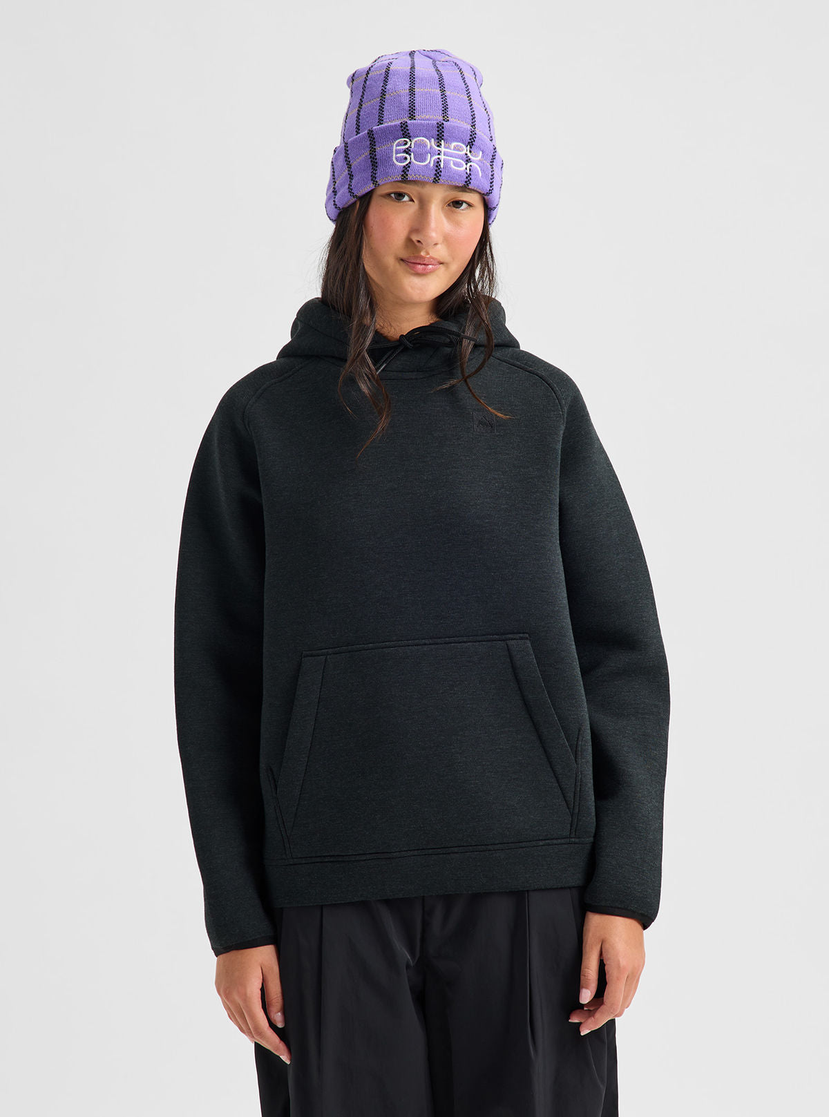 Women's Burton SpaceCloud Pullover Hoodie - True Black Heather - Burton Pullover Hoodie Apparel - alternate view 4
