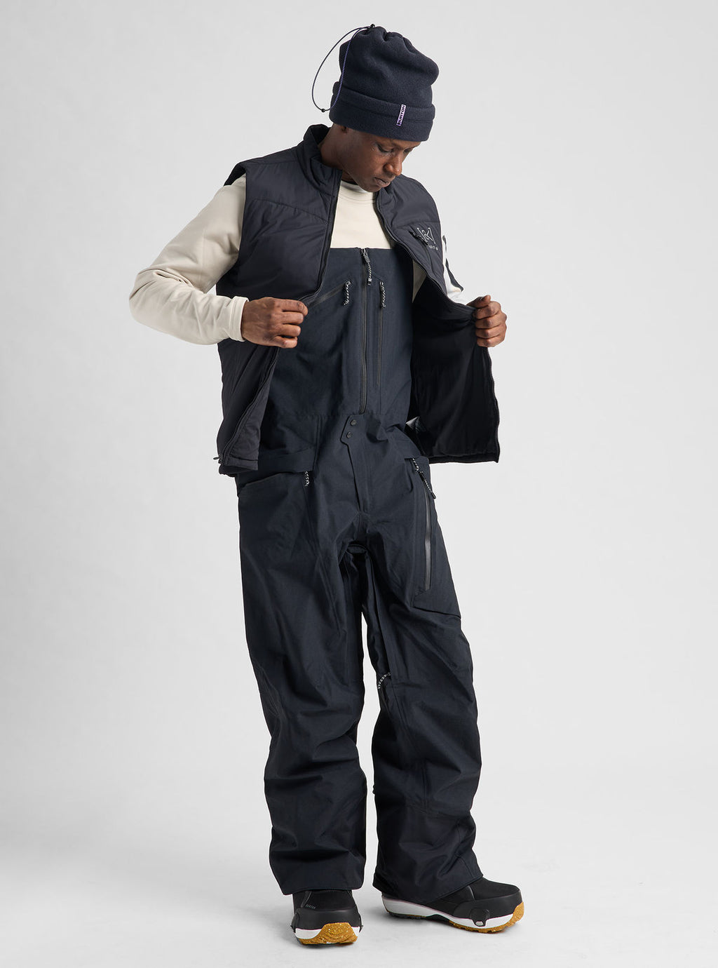 Men's Burton [ak] Cyclic GORE-TEX 2L Bib Pants - True Black - Burton Bibs Outerwear - alternate view 2