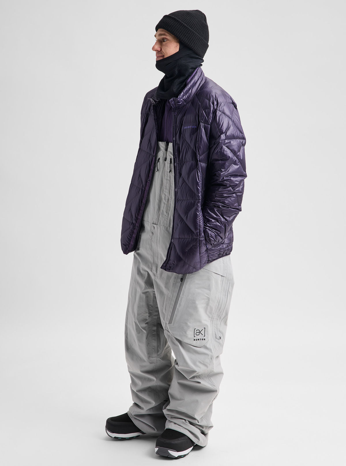 Men's Burton [ak] Cyclic GORE-TEX 2L Bib Pants - Apparition Gray - Burton Bibs Outerwear - alternate view 3
