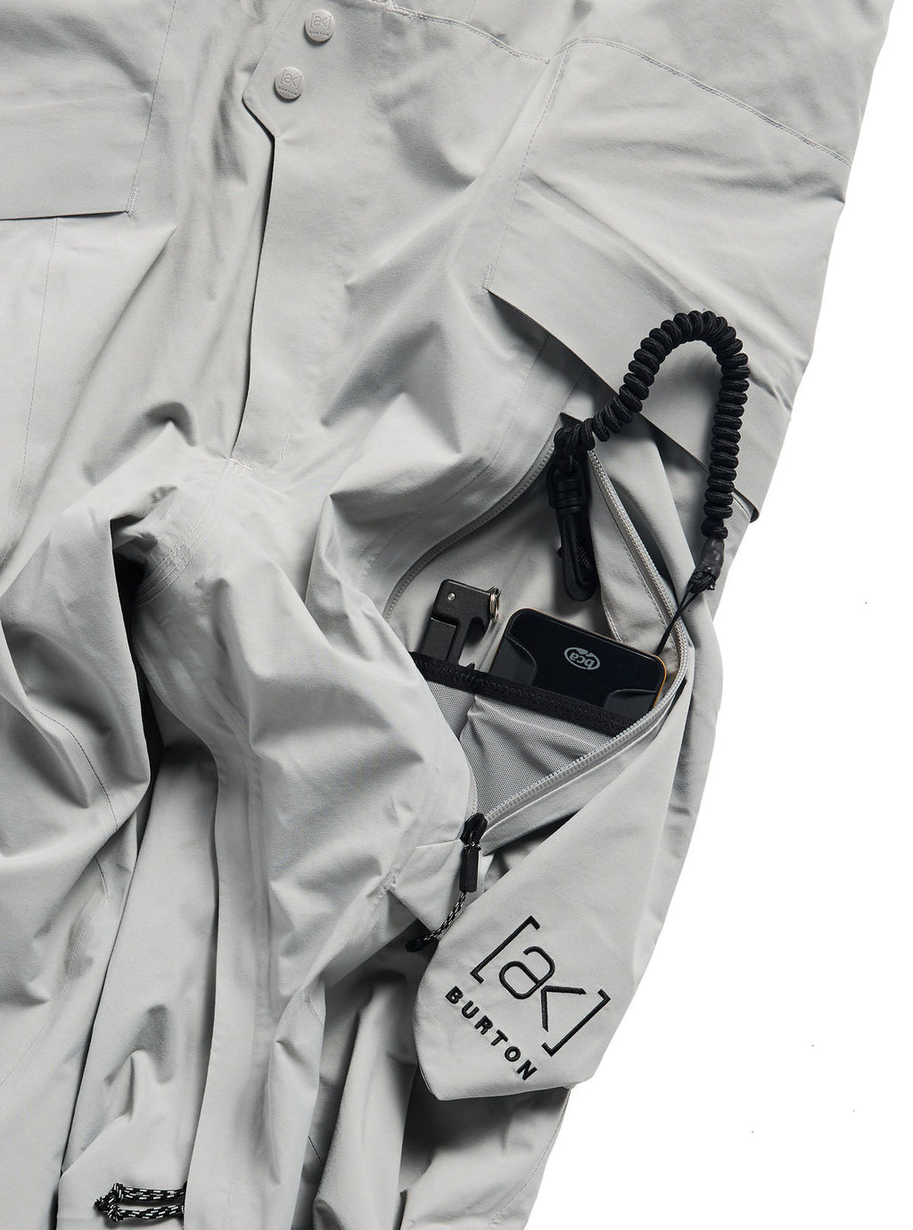 Men's Burton [ak] Cyclic GORE-TEX 2L Bib Pants - Apparition Gray - Burton Bibs Outerwear - alternate view 7